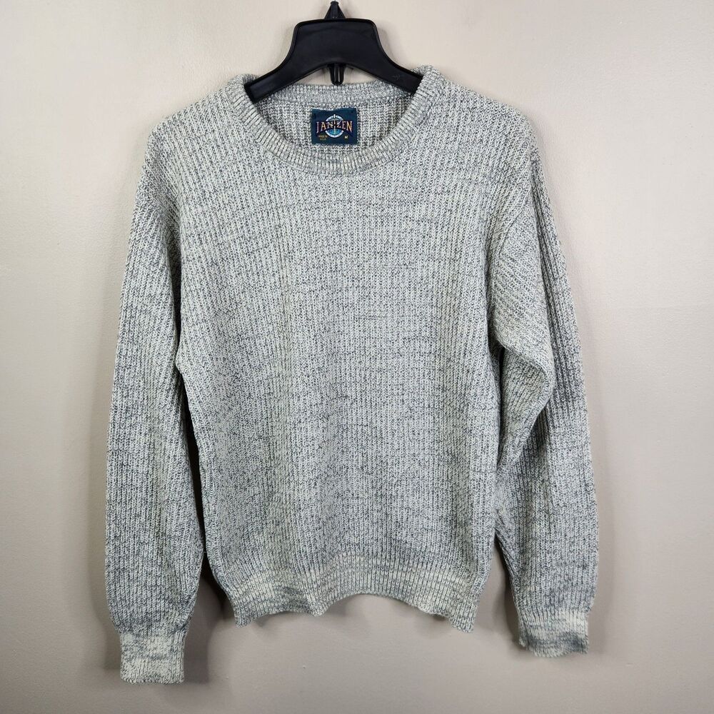 Jantzen Vintage Mens American Made Ribbed Crewneck Long Sleeve Sweater Medium